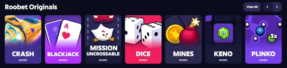 Roobet Originele Spellen